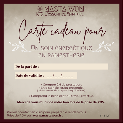 Carte-Cadeau Services MASTA WON l'Essentiel Spirituel