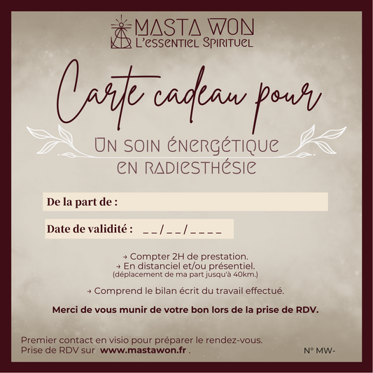 Carte-Cadeau Services MASTA WON l'Essentiel Spirituel