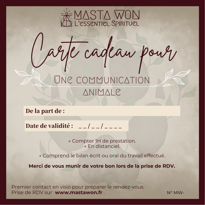 Carte-Cadeau Services MASTA WON l'Essentiel Spirituel